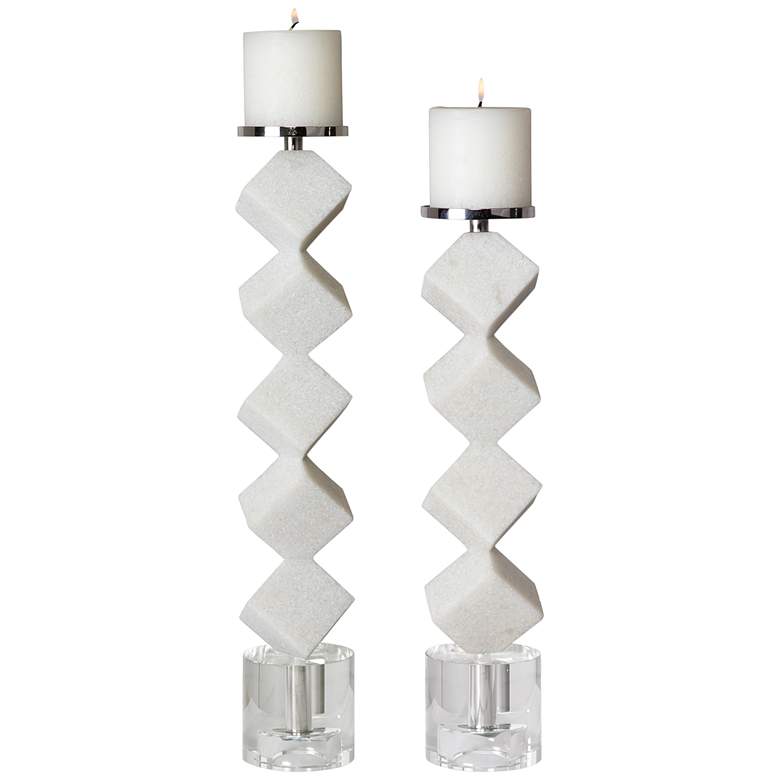 Image 5 Uttermost Casen Ivory Stone Candleholders Set of 2 more views