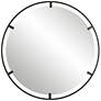 Uttermost Cashel Satin Black 34" Round Wall Mirror