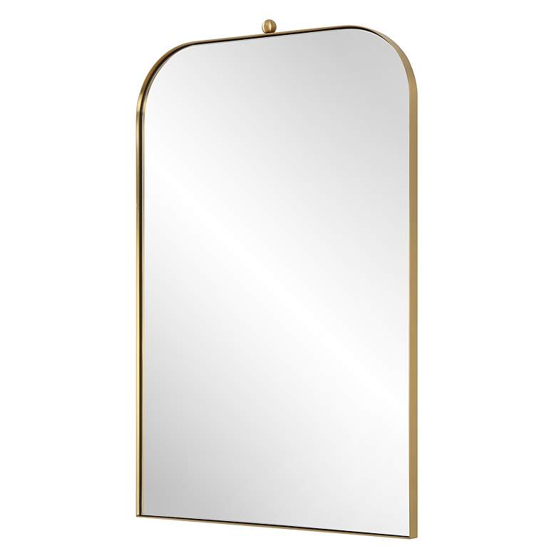 Image 5 Uttermost Cassidy Brass Plated 21" x 33" Arch Wall Mirror more views