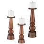 2_Uttermost Cassiopeia Matte Rum Glass Pillar Candle Holders Set of 3