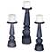 Uttermost Cassiopeia Midnight Blue Pillar Candle Holders Set of 3