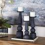 1_Uttermost Cassiopeia Midnight Blue Pillar Candle Holders Set of 3