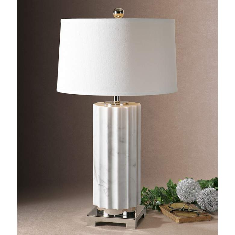 Image 1 Uttermost Castorano White Resin Table Lamp