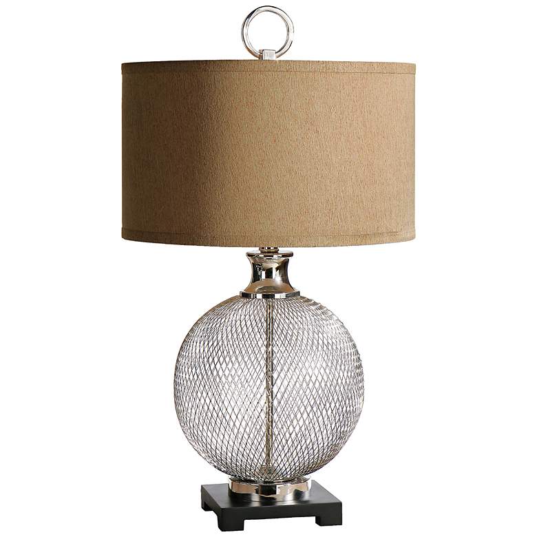 Image 1 Uttermost Catalan Polished Nickel Cage Table Lamp