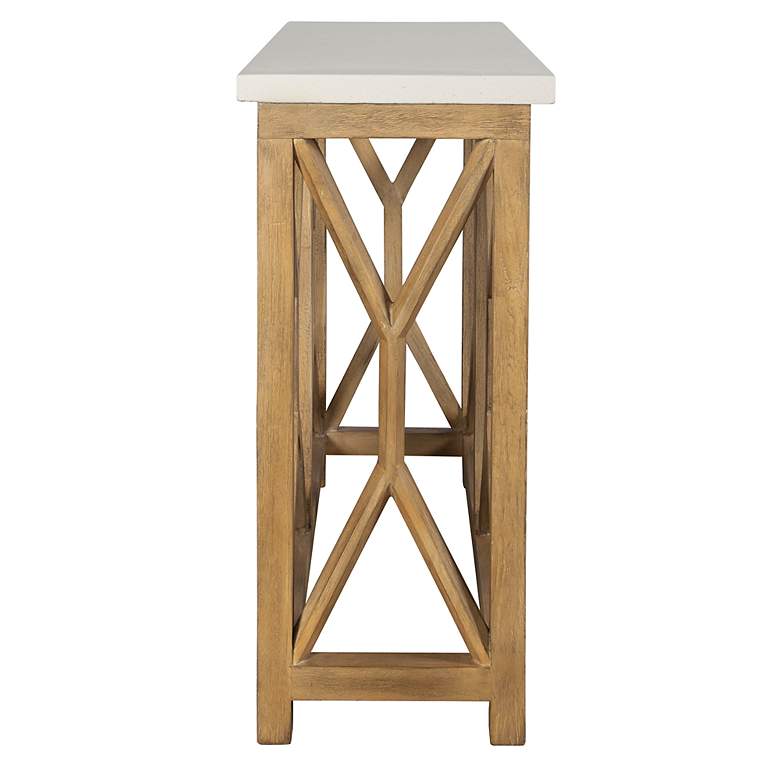 Image 5 Uttermost Catali 41" Wide Oatmeal Wash Wood Console Table more views
