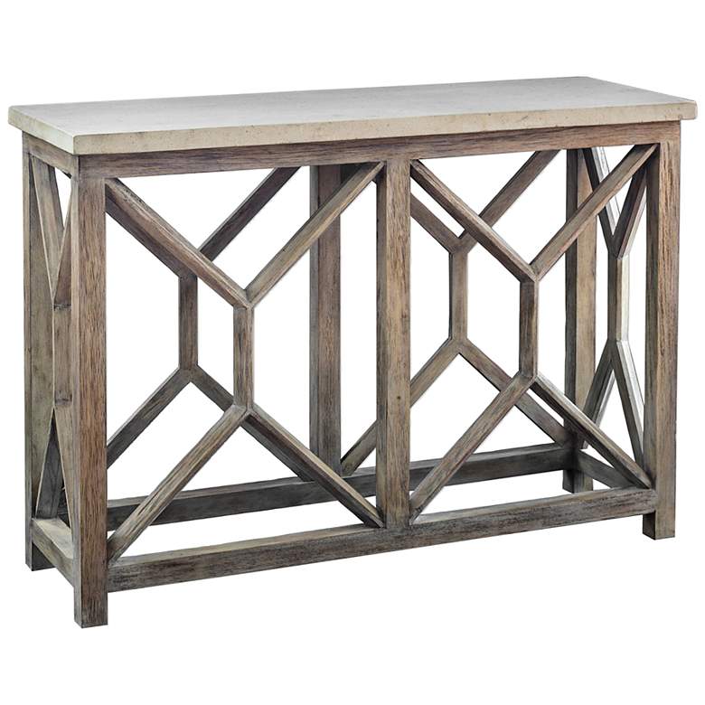 Image 6 Uttermost Catali 41" Wide Oatmeal Wash Wood Console Table more views