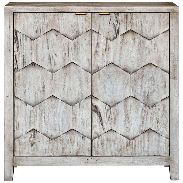 Image 2 Uttermost Catori 34 inchW Smoked Ivory 2-Door Accent Cabinet
