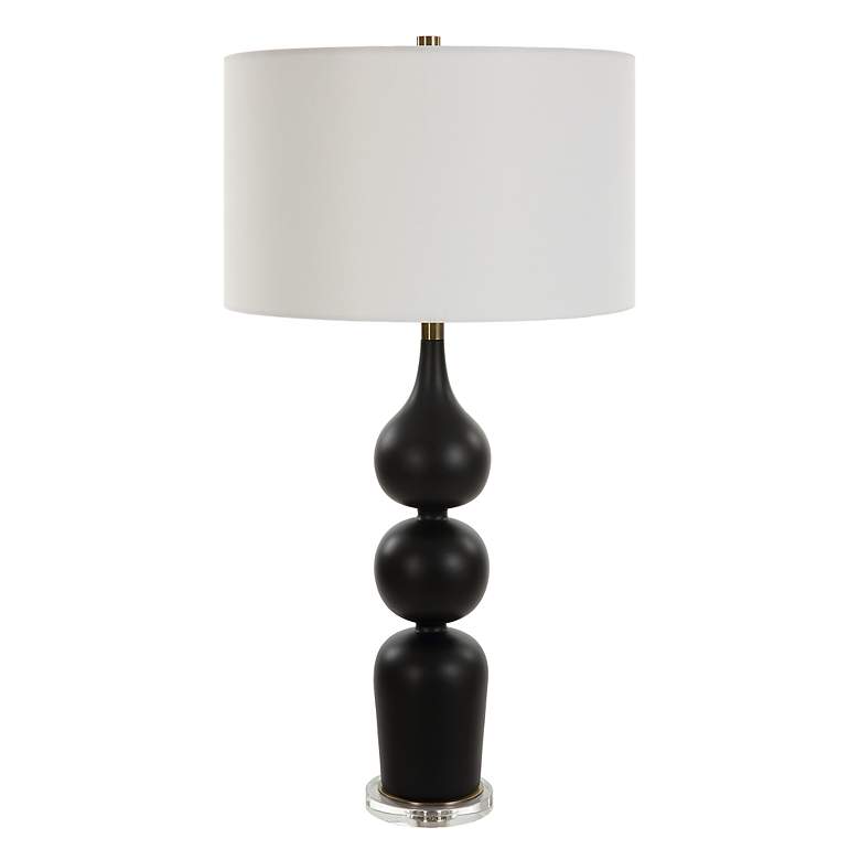 Image 4 Uttermost Caviar Matte Black Ceramic Table Lamp more views