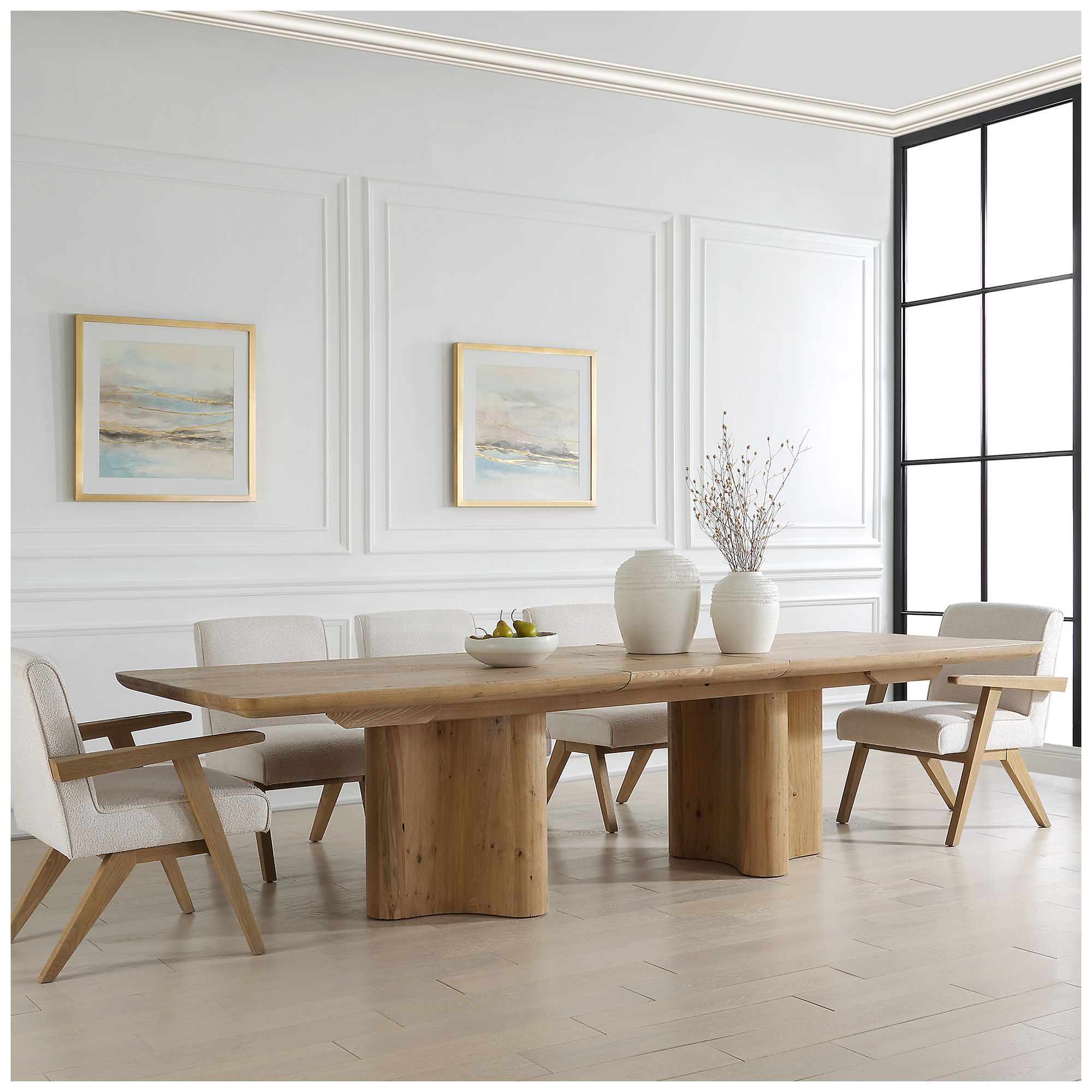 Image 3 Uttermost Cecelia Reclaimed Oak Dining Table more views