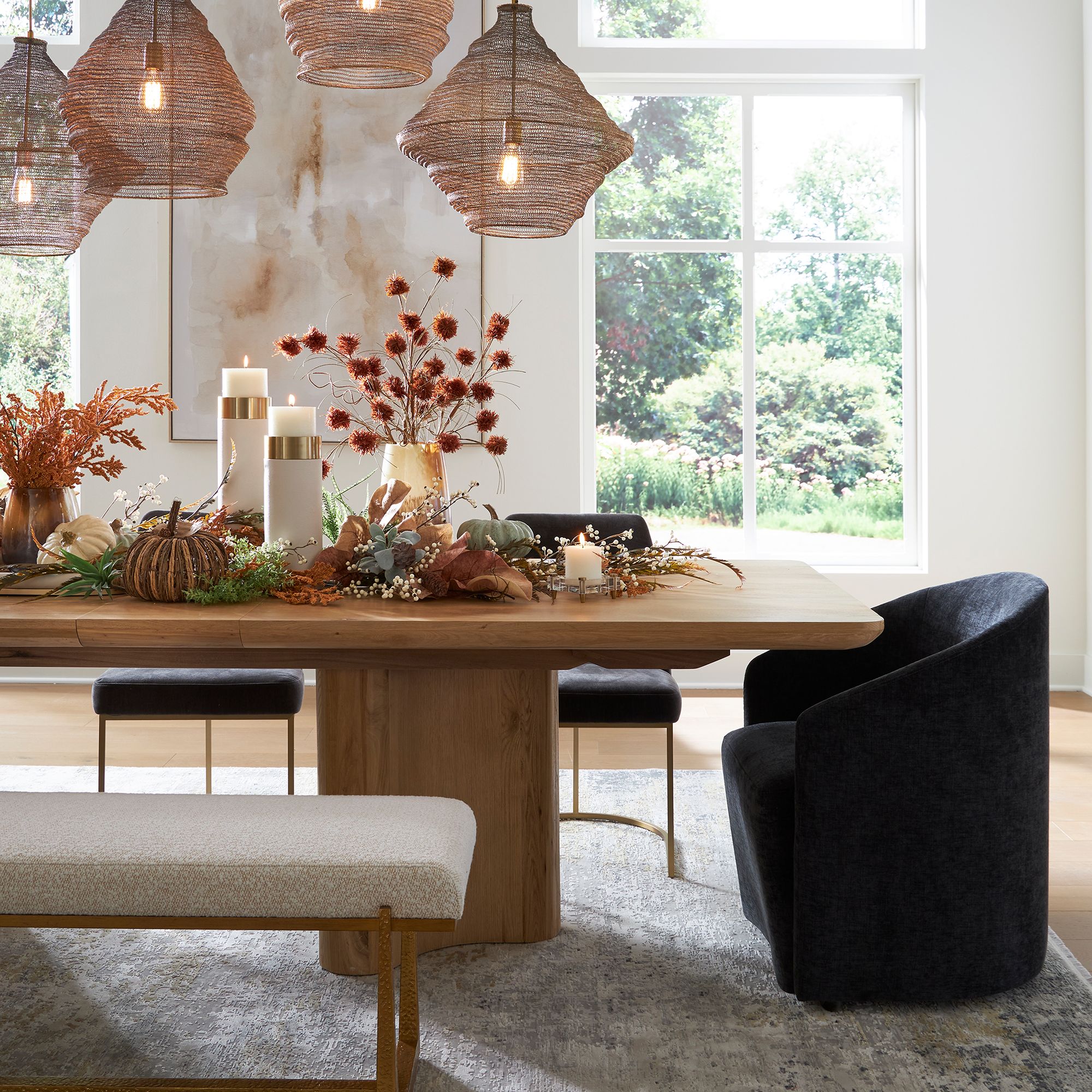 Image 7 Uttermost Cecelia Reclaimed Oak Dining Table more views