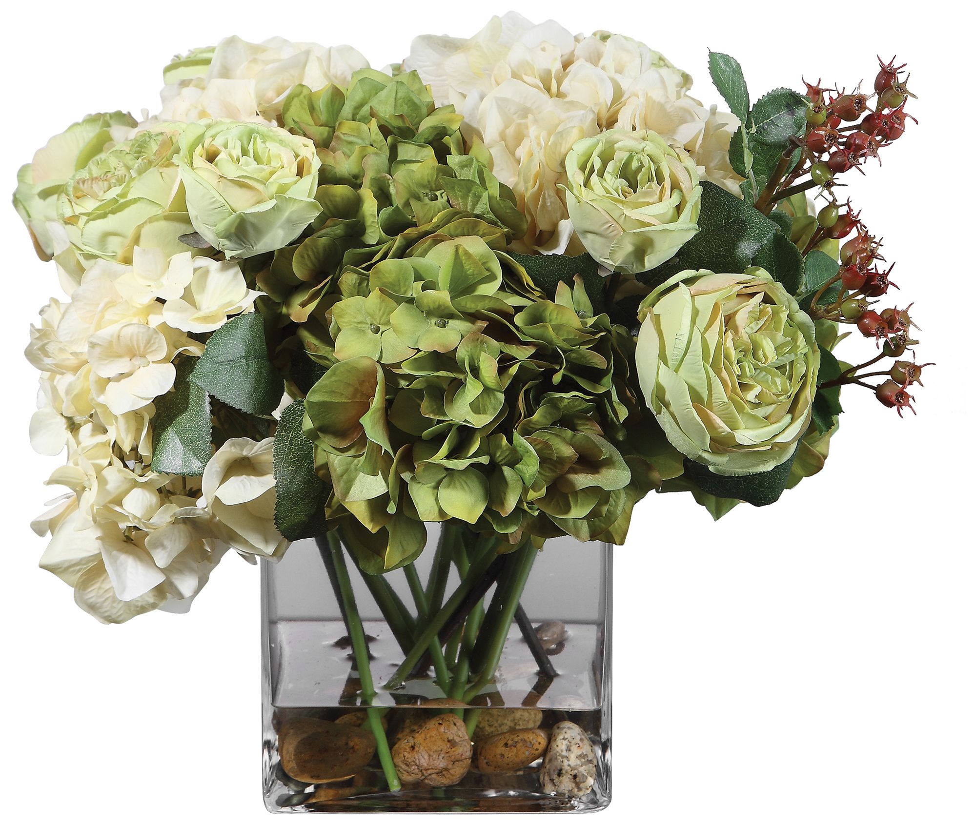 Image 3 Uttermost Cecily Cream Hydrangea and Rose 15"W Faux Flowers in Vase