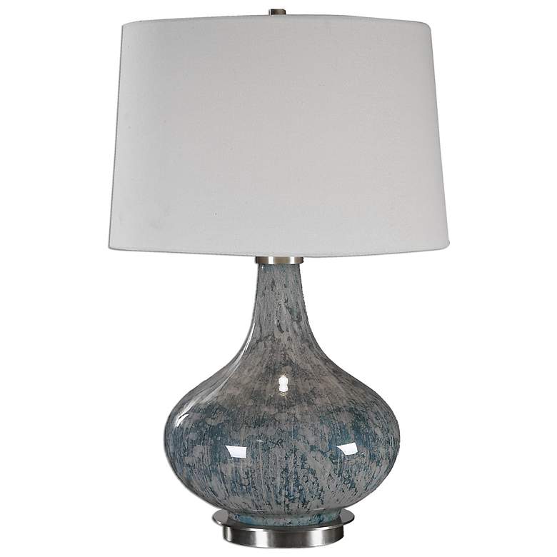 Image 2 Uttermost Celinda 24 1/4" Mottled Blue Gray Glass Gourd Table Lamp