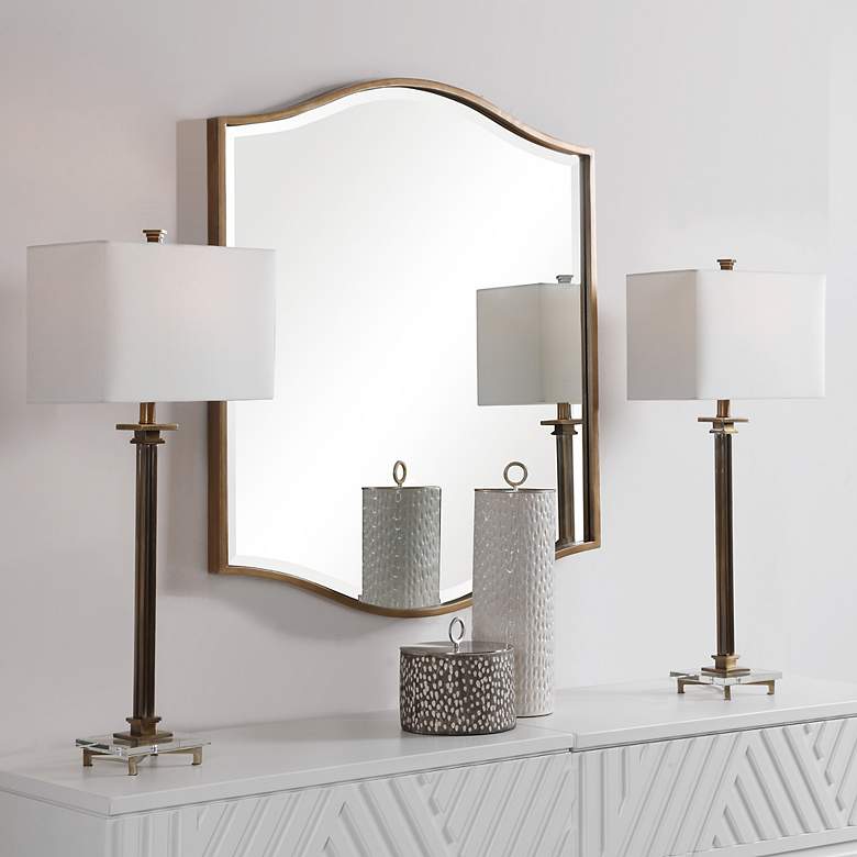 Image 3 Uttermost Cerise Antique Gold 36" x 40 3/4" Wall Mirror more views