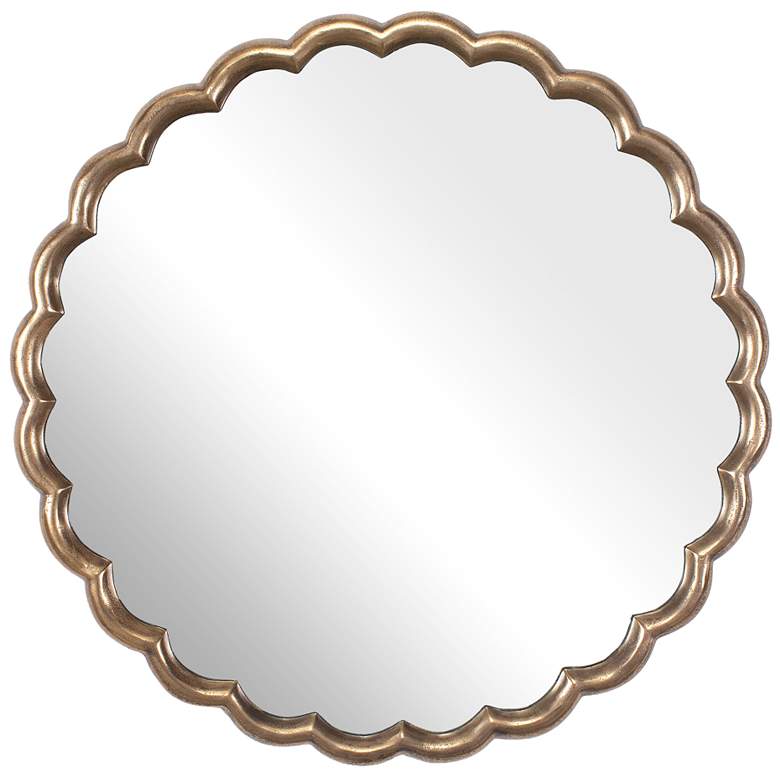 Image 1 Uttermost Cerrito Brass 34" Round Mirror