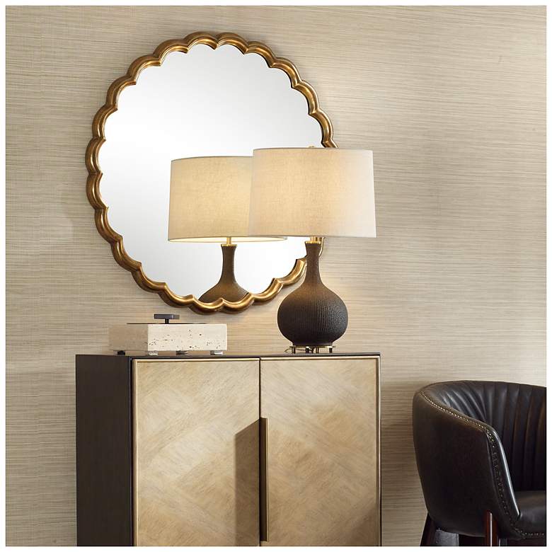 Image 3 Uttermost Cerrito Brass 34" Round Mirror more views