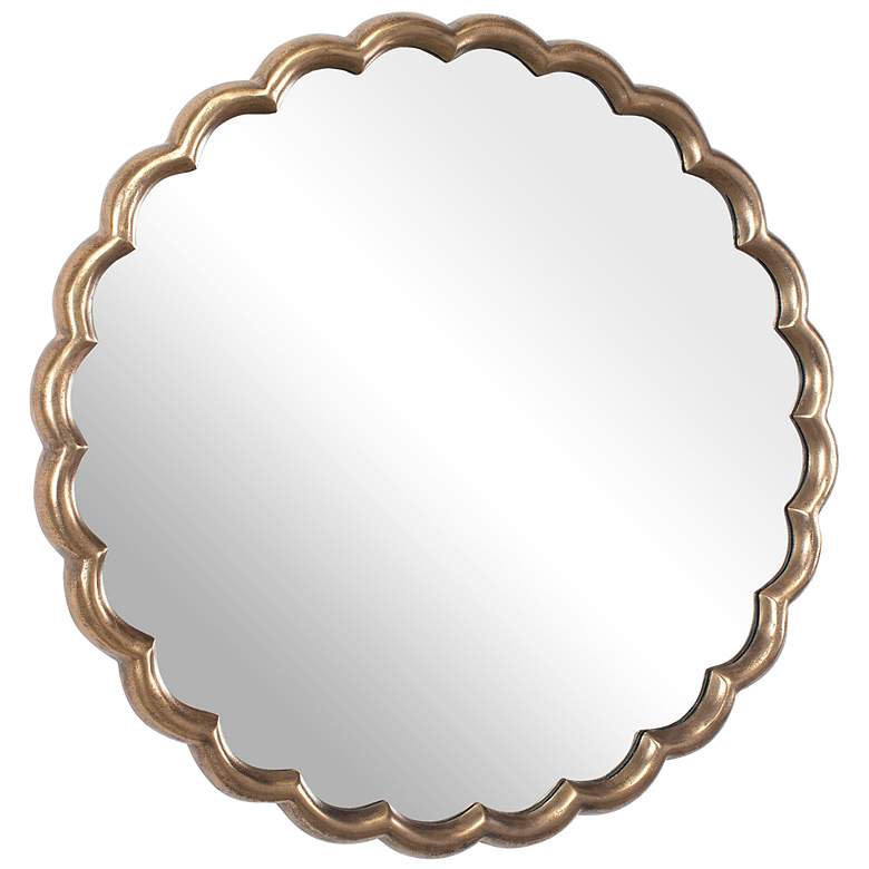 Image 4 Uttermost Cerrito Brass 34" Round Mirror more views