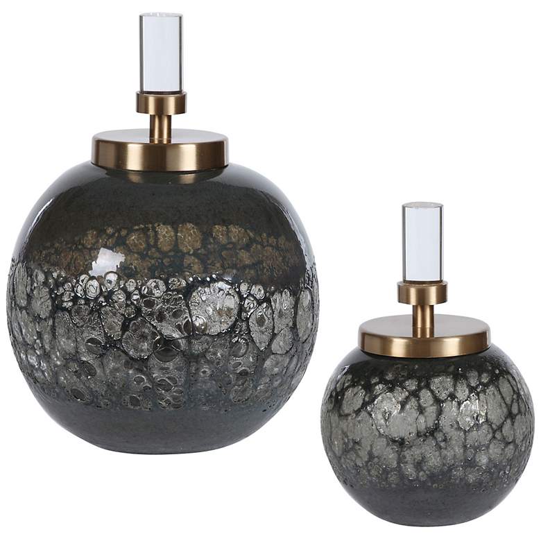 Image 2 Uttermost Cessair Blue and Gray Art Glass Bottles Set of 2