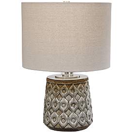 Image2 of Uttermost Cetona Old World Blue-Gray Accent Table Lamp