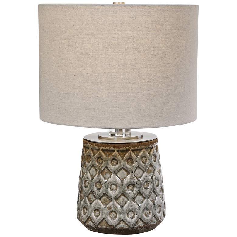 Image 2 Uttermost Cetona Old World Blue-Gray Accent Table Lamp