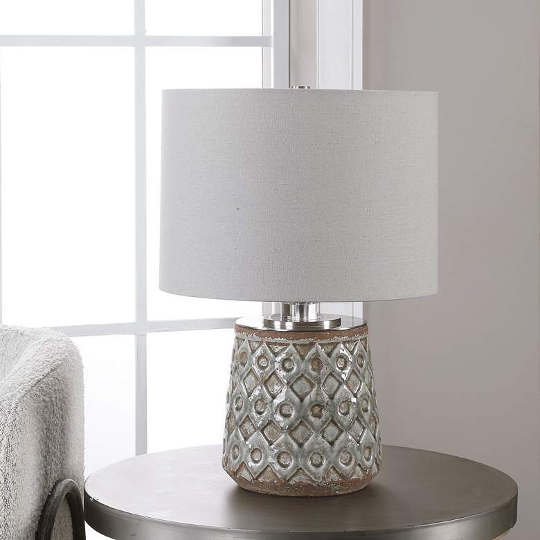 Uttermost Cetona Old World Blue-Gray Accent Table Lamp more views