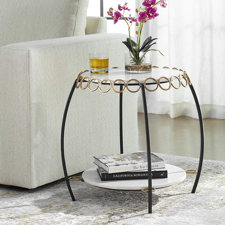 Image 1 Uttermost Chainlink 25.25" W x 22.5" H Side Table