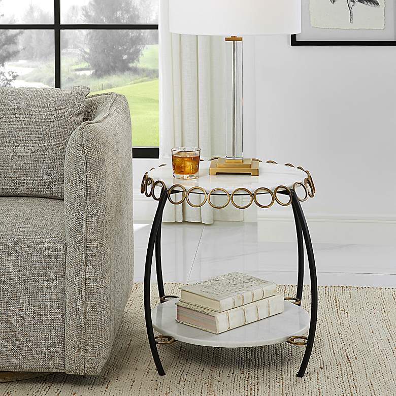 Image 3 Uttermost Chainlink 25.25" W x 22.5" H Side Table more views