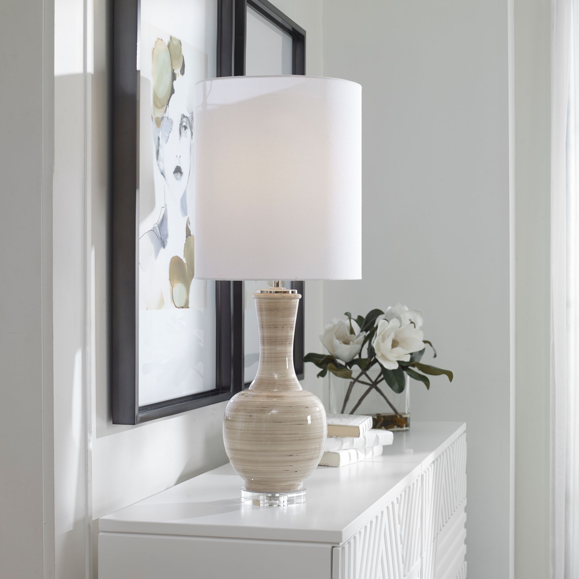 Image 7 Uttermost Chalice Brown Ceramic Table Lamp more views