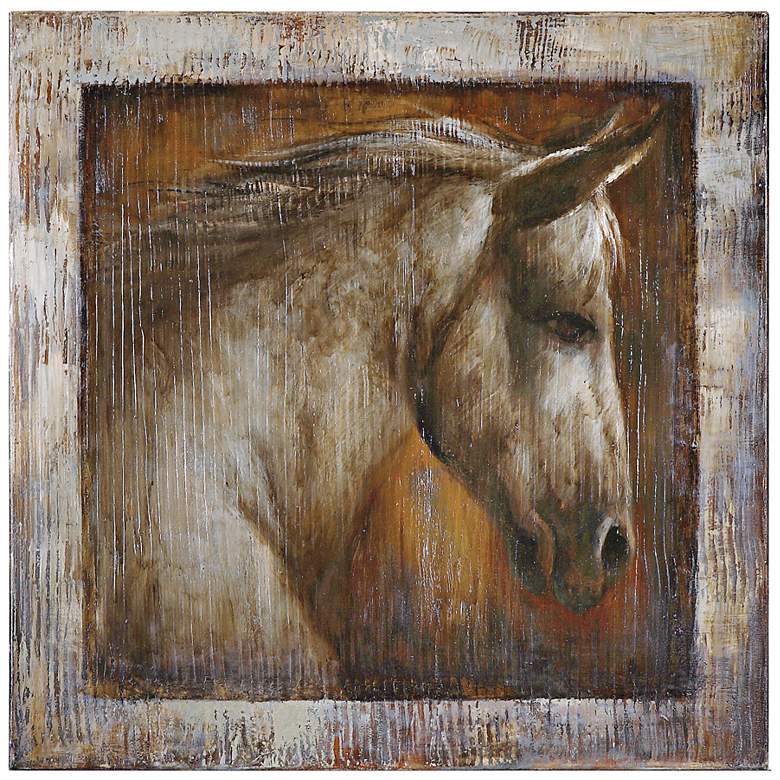 Image 1 Uttermost Champion 30 inch Square Horse Wall Art