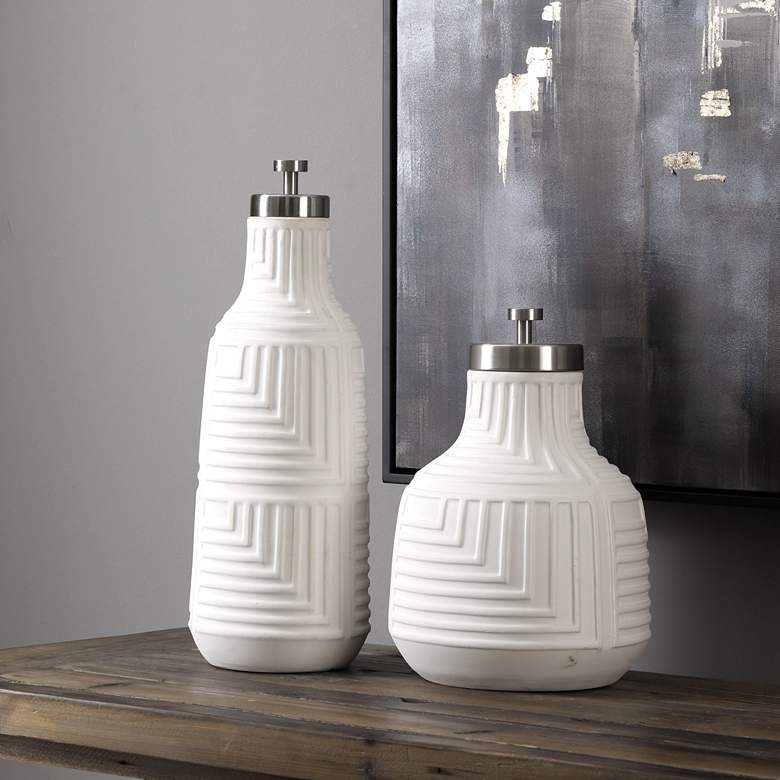 Image 1 Uttermost Chandran White Decorative Containers Set of 2
