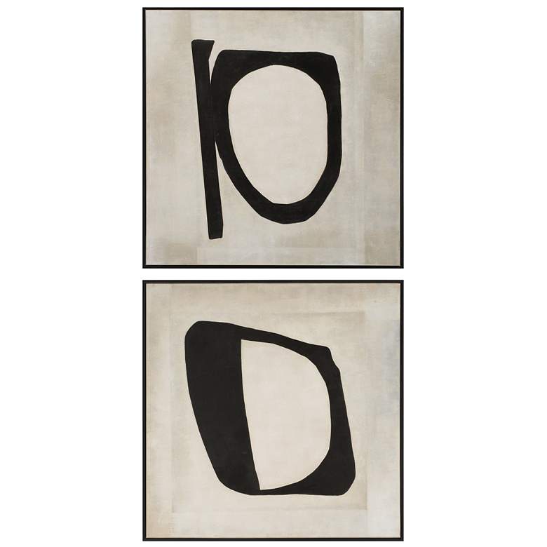 Image 1 Uttermost Characters 2-Piece 41" Square Hand Painted Framed Canvas Wall Art