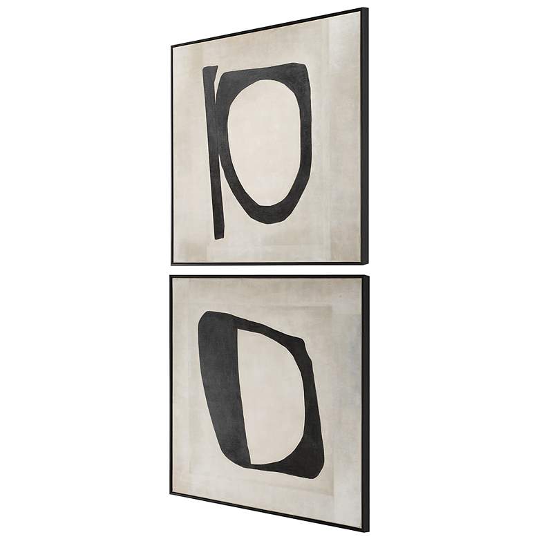 Image 3 Uttermost Characters 2-Piece 41" Square Hand Painted Framed Canvas Wall Art more views