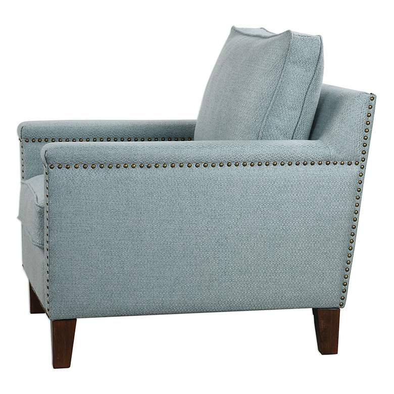 Image 3 Uttermost Charlotta Light Sea Mist Fabric Accent Chair more views