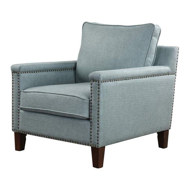 Image 4 Uttermost Charlotta Light Sea Mist Fabric Accent Chair more views