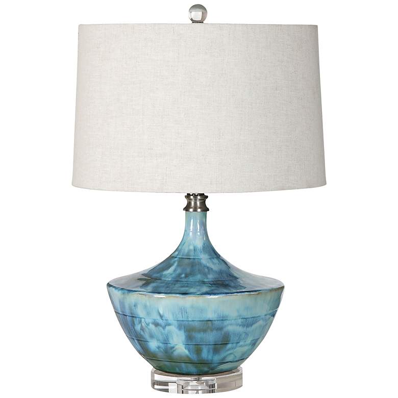Image 1 Uttermost Chasida Blue Ceramic Table Lamp