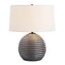 2_Uttermost Chelsom 22" High Satin Black Ceramic Table Lamp