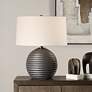1_Uttermost Chelsom 22" High Satin Black Ceramic Table Lamp