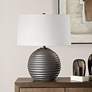 3_Uttermost Chelsom 22" High Satin Black Ceramic Table Lamp more views