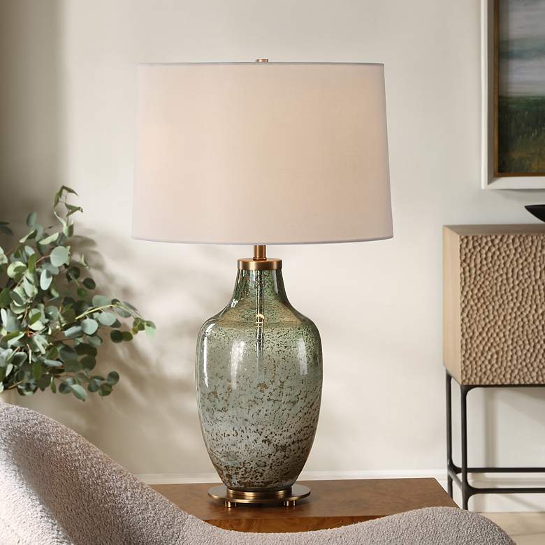 Image 2 Uttermost Chianti 27 1/2" Olive Green Glass Table Lamp