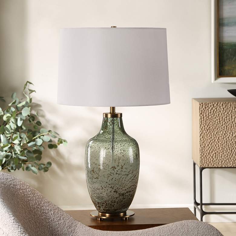 Image 4 Uttermost Chianti 27 1/2" Olive Green Glass Table Lamp more views
