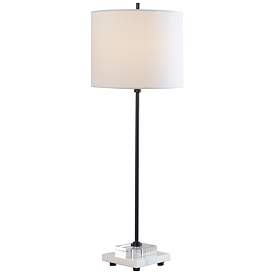 Image2 of Uttermost Ciara 33" High Black Metal and White Marble Buffet Lamp