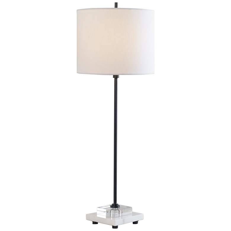 Image 2 Uttermost Ciara 33 inch High Black Metal and White Marble Buffet Lamp