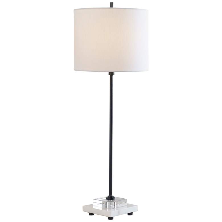 Image 2 Uttermost Ciara 33" High Black Metal and White Marble Buffet Lamp