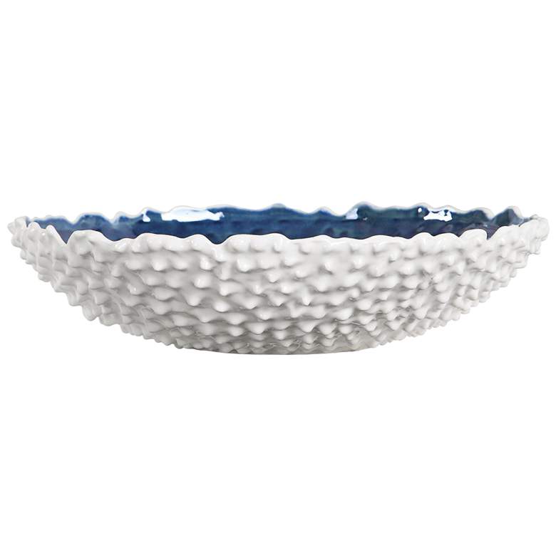 Image 2 Uttermost Ciji White and Blue Modern Ceramic Decorative Bowl