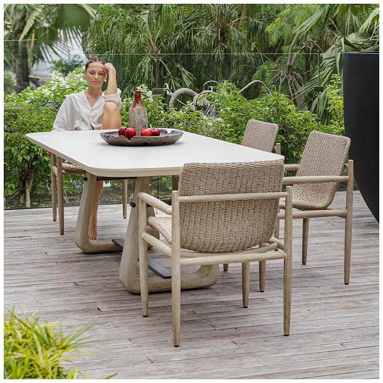 Image 2 Uttermost Circa Ceruse Wheat Outdoor Dining Table more views