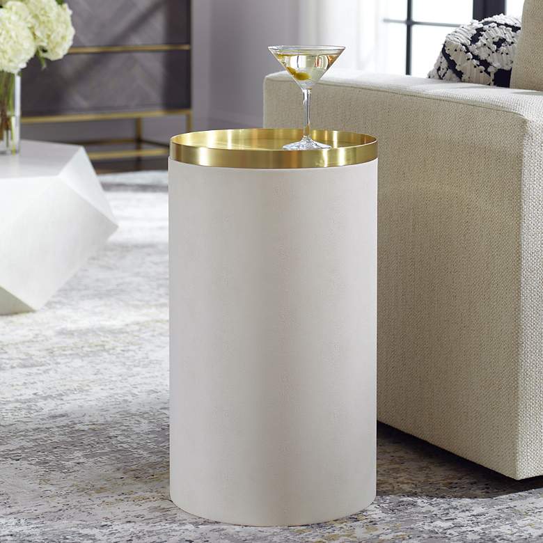 Image 1 Uttermost Circuit 13.75" x 24" White Accent Table