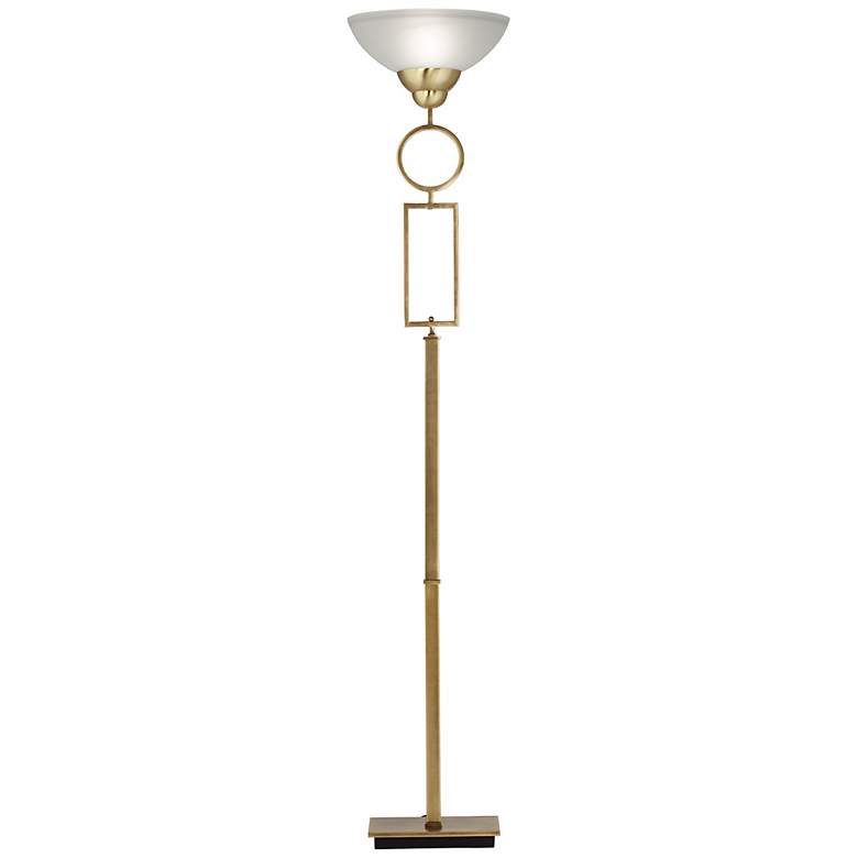 Image 1 Uttermost Circuline Satin Brass Torchiere Floor Lamp