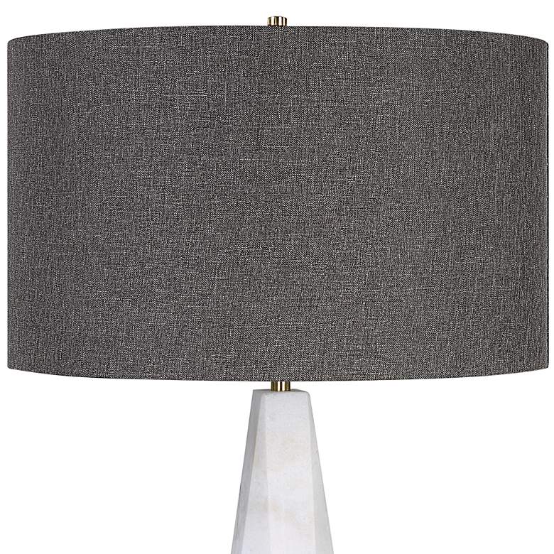 Image 3 Uttermost Citadel 28 3/4" Modern Gray Shade White Marble Table Lamp more views