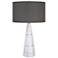 Uttermost Citadel White Marble Table Lamp with Gray Shade