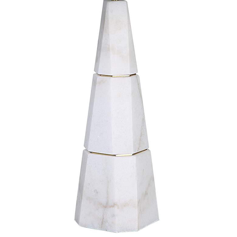 Image 4 Uttermost Citadel White Marble Table Lamp with Gray Shade more views