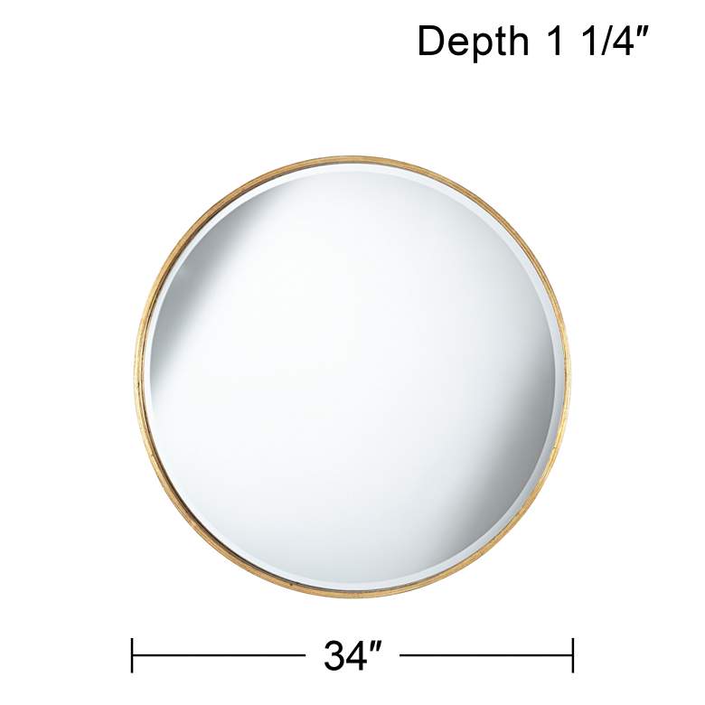 Image 6 Uttermost Clara Antique Copper 34" Round Wall Mirror more views